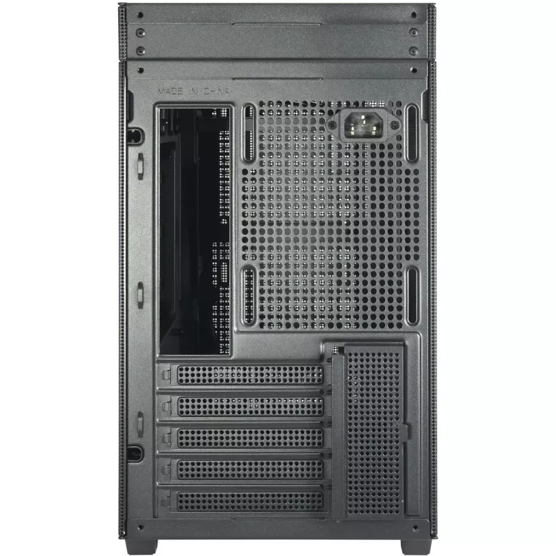 PC Mini-Tower-kotelo INTER-TECH IM-2 Expander, Mini-ITX/Micro ATX, tukee ATX/SFX-virtalähteitä, 2,5 inch ja 3,5 inch asemia, etu-/ylätuuletin 120/140 mm, musta