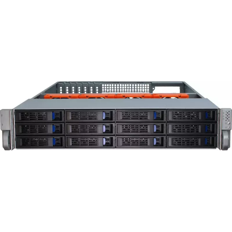 Palvelinkotelo Inter-Tech IPC 2U-2412 rack musta, hopea