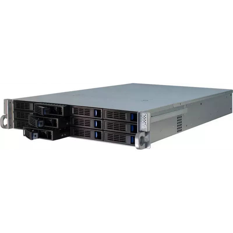 Palvelinkotelo Inter-Tech IPC 2U-2412 rack musta, hopea