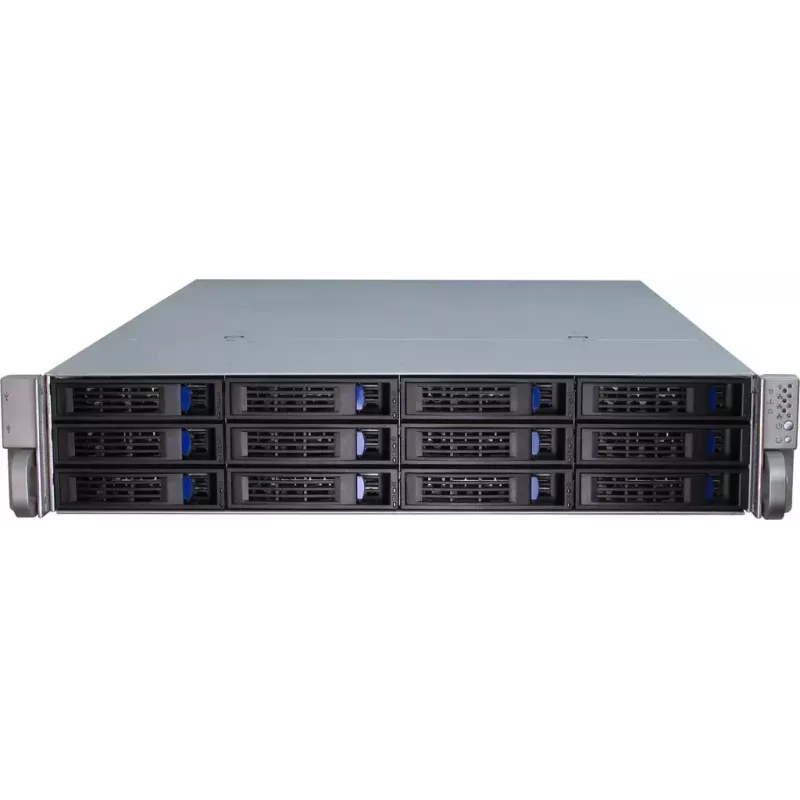Palvelinkotelo Inter-Tech IPC 2U-2412 rack musta, hopea