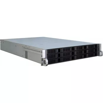 Palvelinkotelo Inter-Tech IPC 2U-2412 rack musta, hopea