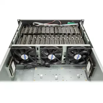 Tietokonekotelo Inter-Tech 4F28 rack musta, hopea