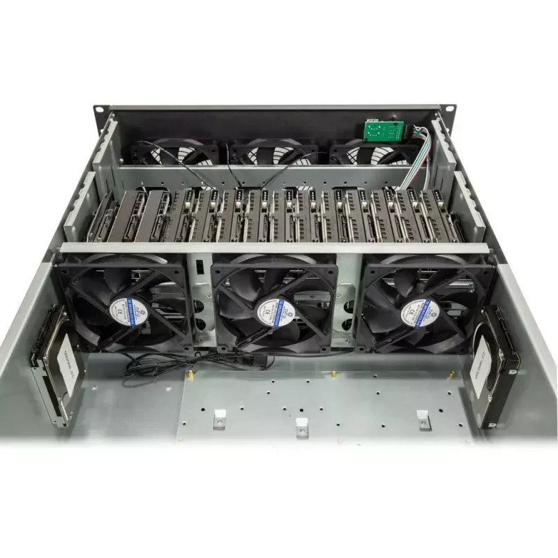Tietokonekotelo Inter-Tech 4F28 rack musta, hopea