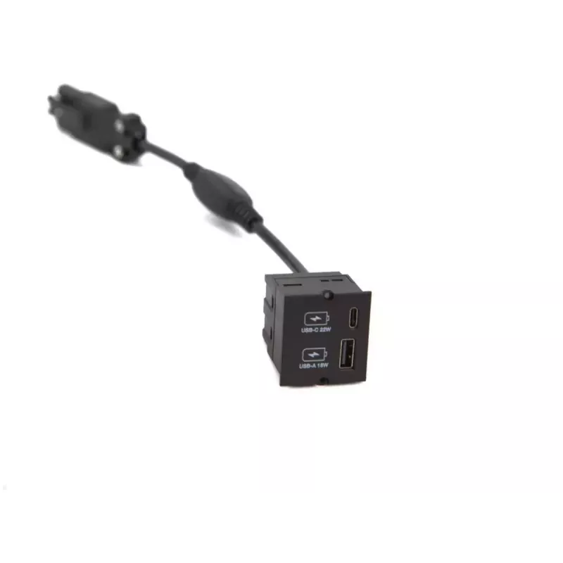 Pistorasiamoduuli USB-A + USB-C Bachmann 917.227 musta IP20 250V