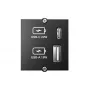 Pistorasiamoduuli USB-A + USB-C Bachmann 917.227 musta IP20 250V