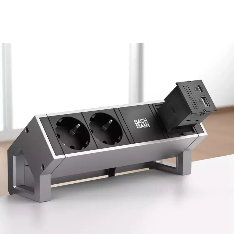 Bachmann 917.229 CM porttitoistinmoduuli, USB-C PD 100 W, 2x USB-A, Mini DisplayPort, RJ45