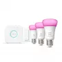 Älyvalaistussarja Philips Hue White and Colour Ambience -aloituspakkaus – 3× E27 11W-lamppua, Bluetooth/Zigbee, himmennin