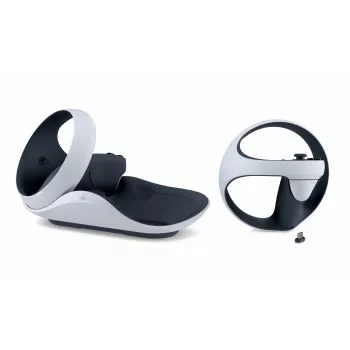 Latausteline Sony 9480693 peliohjaimelle — PlayStation 5, 5,1 V/2,8 A, musta/valkoinen, 241×136×58 mm
