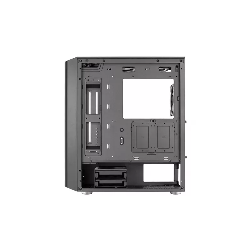 Aerocool Interstellar-G-BK-v1 Midi Tower -tietokonekotelo, ATX/Micro-ATX/Mini-ITX, ARGB, karkaistu lasi, musta