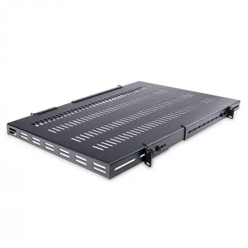 StarTech.com 1U 4-pylväs säädettävä tuuletettu palvelinrack-hylly - 330lbs(150 kg) - 19.5-38in säädettävä asennussyvyys yleiskäyttöinen tarjotin 19 tuuman AV/verkkolaitteiden rackiin - 27.5in syvä