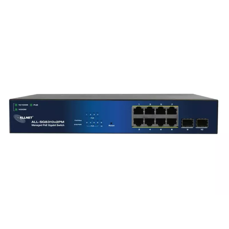 Hallittava kytkin ALLNET 209904 Gigabit Ethernet 8 porttia PoE