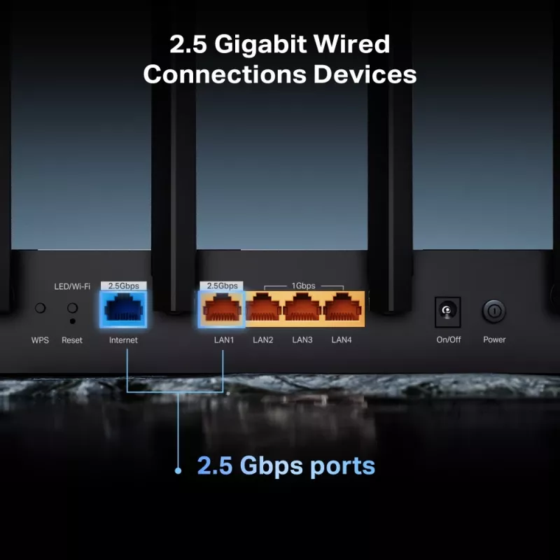 TP-Link Archer BE400 WLAN-reititin 2.5 Gigabit Ethernet Dual-Band (2,4 GHz / 5 GHz) musta