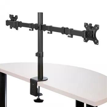 StarTech.com pöytäkiinnitys kaksoisnäyttövarsi - pöytäpuristin / läpivienti VESA-näyttökiinnike jopa 32 tuuman näytöille - ergonominen nivelletty näyttövarsi - korkeussäädettävä/kallistuva/kääntyvä/pyörivä