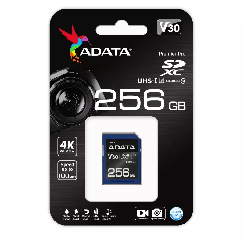 ADATA ASDX256GUI3V30S-R muistikortti 256 GB SDXC UHS-I Class 10