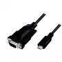 LogiLink AU0051A USB-C–RS232 (DB9) sarjasovitinkaapeli, 1,2 m, musta