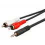 Microconnect AUDLC10G audiokaapeli 10 m 3,5 mm 2 x RCA musta