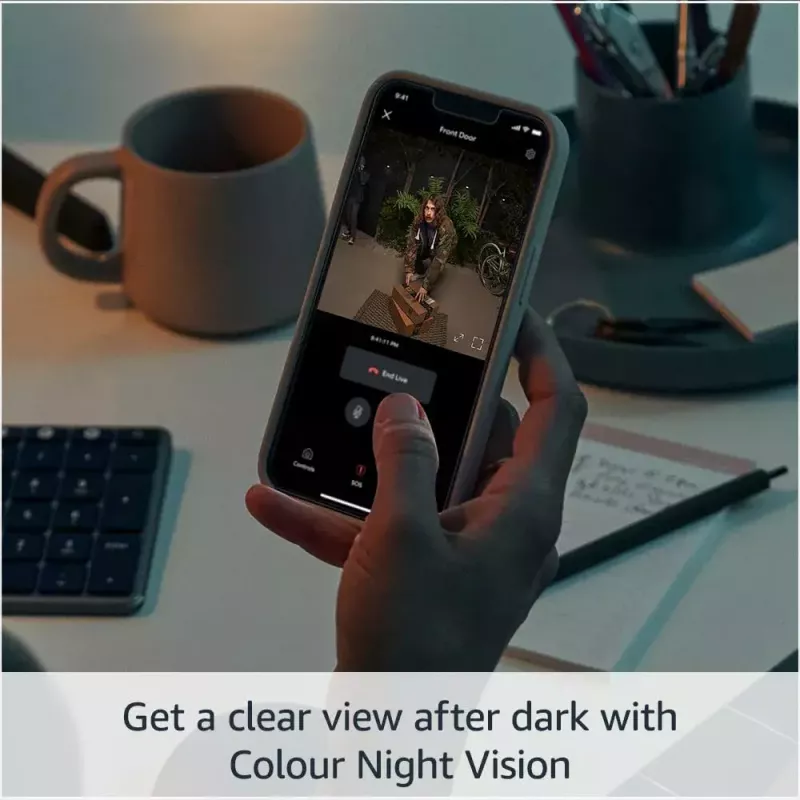 Amazon Ring Battery Video Doorbell Pro B0B2BNM4PV älykäs videoovikello, Wi-Fi, HD+-video, yönäkö, kaksisuuntainen ääni