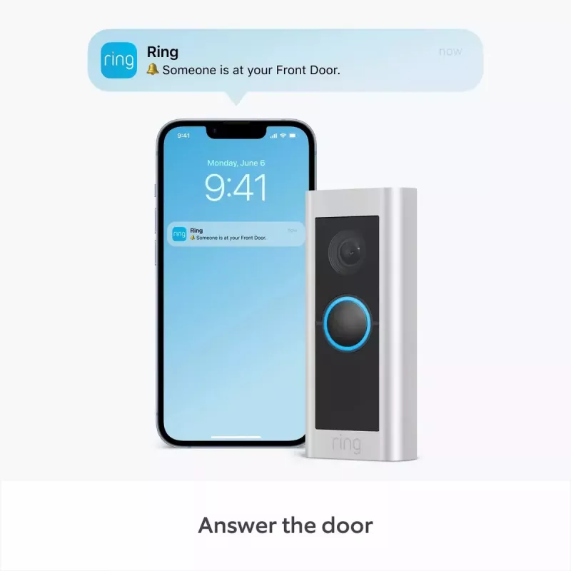 Amazon Ring Battery Video Doorbell Pro B0B2BNM4PV älykäs videoovikello, Wi-Fi, HD+-video, yönäkö, kaksisuuntainen ääni