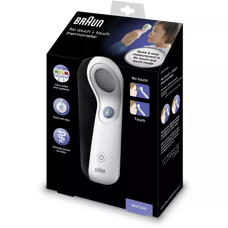 Braun BNT300WE digitaalinen kuumemittari kaukoanturimittari valkoinen otsa painikkeet