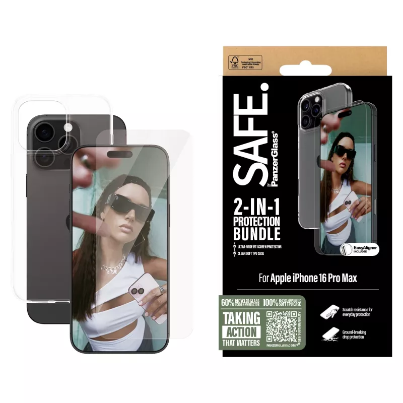 PanzerGlass SAFE. by ® 2-in-1-suojapaketti iPhone 16 Pro Max