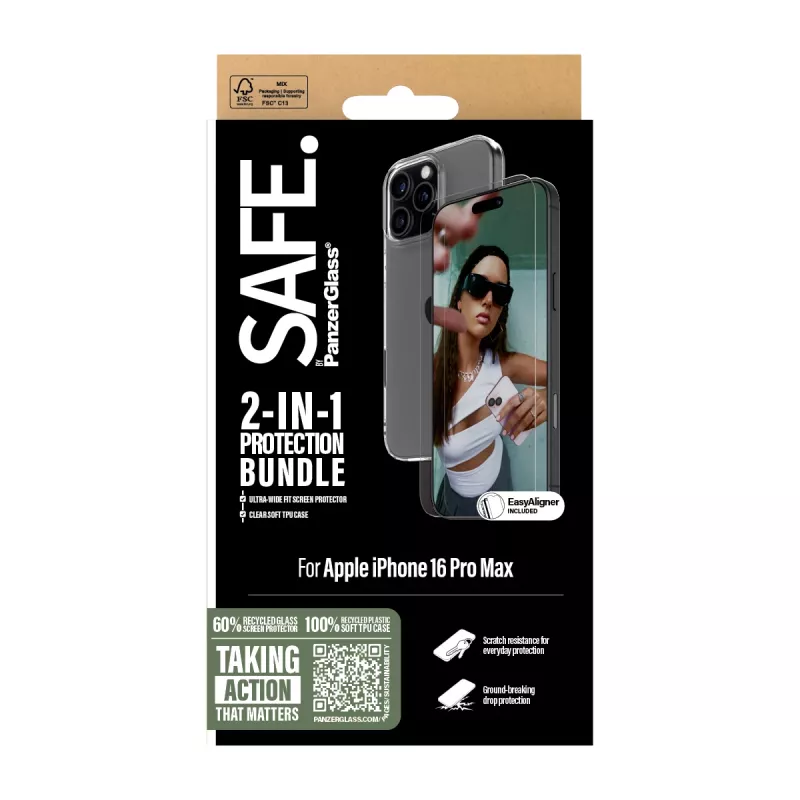 PanzerGlass SAFE. by ® 2-in-1-suojapaketti iPhone 16 Pro Max