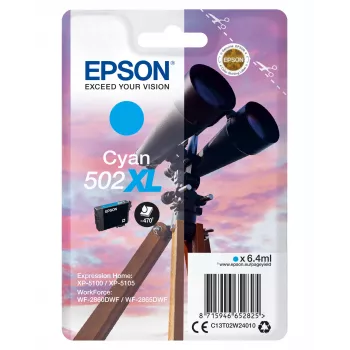 Epson yksittäispakkaus syaani 502XL muste, korkea (XL) kesto, syaani, 6,4 ml, 1 kpl, 470 sivua