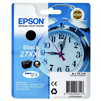 Epson herätyskello 27XXL DURABrite Ultra mustekasetti 1 kpl alkuperäinen musta