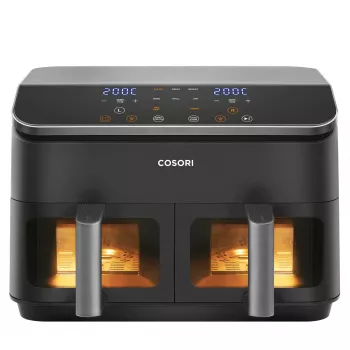 Cosori Dual Basket Chef Edition kaksikorinen 8,5 L vapaasti seisova 1750 W kiertoilmakypsennin musta, hopea