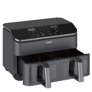 Cosori Dual Basket Chef Edition kaksikorinen 8,5 L vapaasti seisova 1750 W kiertoilmakypsennin musta, hopea
