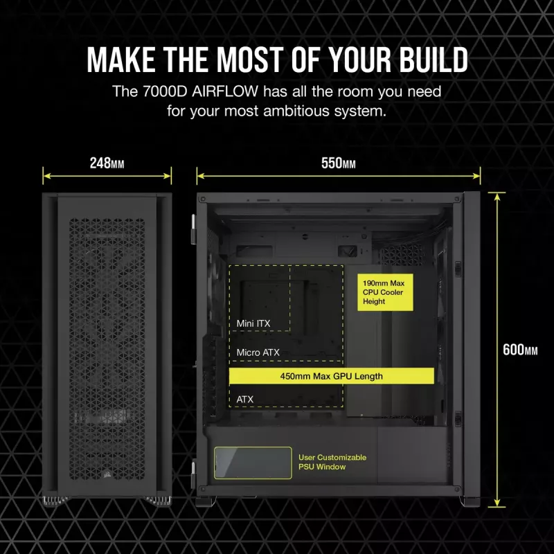 PC-kotelo Corsair 7000D Airflow Full Tower musta