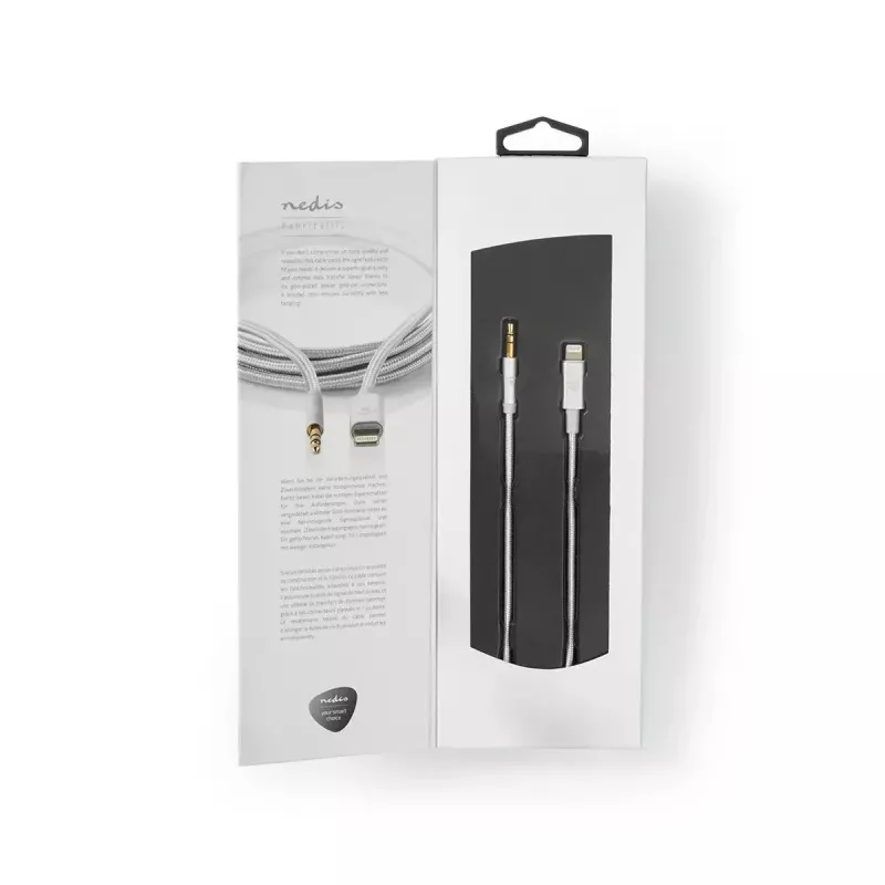 Nedis CCTB39940AL10 Lightning-kaapeli 1m alumiini 3,5 mm liitäntä