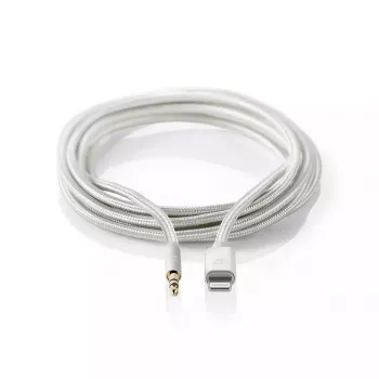 Nedis CCTB39940AL10 Lightning-kaapeli 1m alumiini 3,5 mm liitäntä