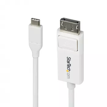StarTech.com 6ft (2m) USB-C - DisplayPort 1.2 -kaapeli, kaksisuuntainen, 4K 60Hz, valkoinen, videosovitinkaapeli Apple MacBook Pro / Air M1 M2 M3 M4, Mac Mini / Studio, Thunderbolt-yhteensopiva