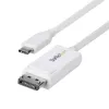 StarTech.com 6ft (2m) USB-C - DisplayPort 1.2 -kaapeli, kaksisuuntainen, 4K 60Hz, valkoinen, videosovitinkaapeli Apple MacBook Pro / Air M1 M2 M3 M4, Mac Mini / Studio, Thunderbolt-yhteensopiva