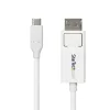 StarTech.com 6ft (2m) USB-C - DisplayPort 1.2 -kaapeli, kaksisuuntainen, 4K 60Hz, valkoinen, videosovitinkaapeli Apple MacBook Pro / Air M1 M2 M3 M4, Mac Mini / Studio, Thunderbolt-yhteensopiva