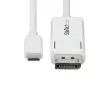 StarTech.com 6ft (2m) USB-C - DisplayPort 1.2 -kaapeli, kaksisuuntainen, 4K 60Hz, valkoinen, videosovitinkaapeli Apple MacBook Pro / Air M1 M2 M3 M4, Mac Mini / Studio, Thunderbolt-yhteensopiva