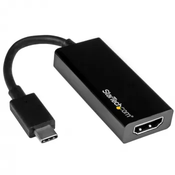 StarTech.com USB-C - HDMI -sovitin 4K 30Hz - musta, 3.2 Gen 2 (3.1 Gen 2), USB Type-C, HDMI-lähtö, 3840 x 2160 pikseliä