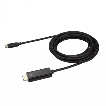 StarTech.com 3m USB-C-HDMI-kaapeli – 4K 60Hz USB Type-C - HDMI 2.0 videosovitinkaapeli – Thunderbolt 3 yhteensopiva – kannettava HDMI-näyttöön – DP 1.2 Alt Mode HBR2 – musta