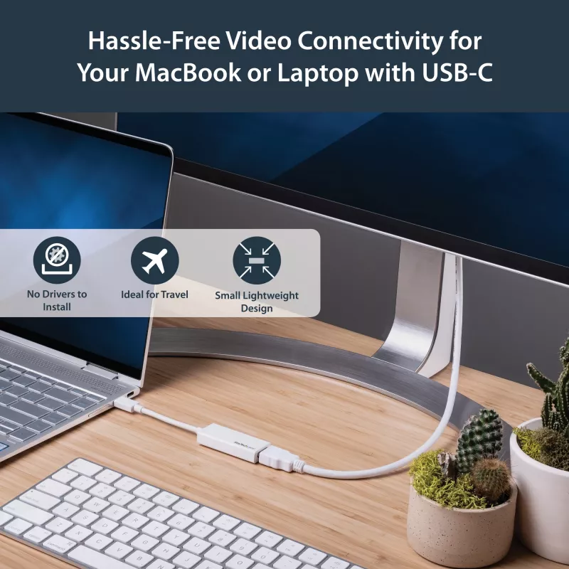 StarTech.com USB-C - HDMI -sovitin - valkoinen - 4K 60Hz, USB Type-C, HDMI-lähtö, 3840 x 2160 pikseliä