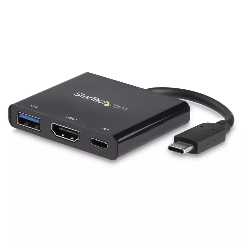 StarTech.com USB-C-moniporttisovitin HDMI:llä – USB 3.0 -portti – 60W PD – musta
