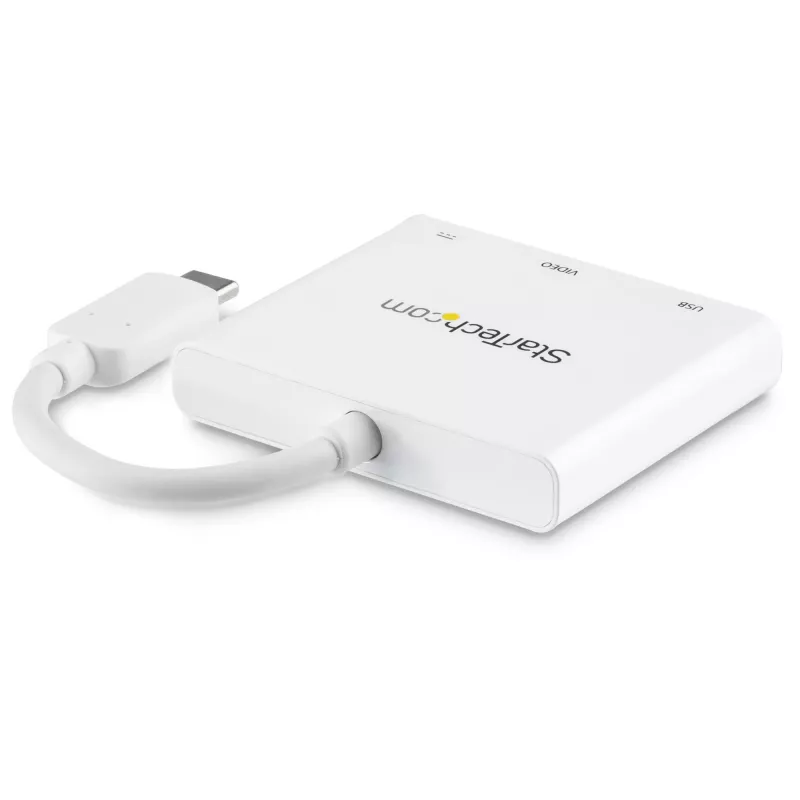 StarTech.com USB-C-moniporttisovitin HDMI:llä – USB-3.0-liitäntä – 60 W PD – valkoinen