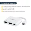 StarTech.com USB-C-moniporttisovitin HDMI:llä – USB-3.0-liitäntä – 60 W PD – valkoinen