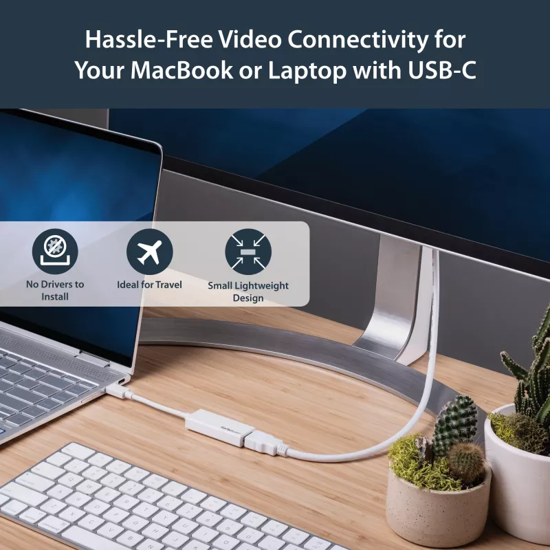 StarTech.com USB-C - HDMI -sovitin 4K 30Hz - valkoinen, USB Type-C, HDMI-lähtö, 3840 x 2160 pikseliä