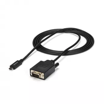 StarTech.com 1,8 m USB-C-VGA-kaapeli – 1920 x 1200/1080p USB Type-C - VGA videoaktiivisovitinkaapeli – Thunderbolt 3 -yhteensopiva – kannettava VGA-näyttöön/projektoriin – DP Alt Mode HBR2