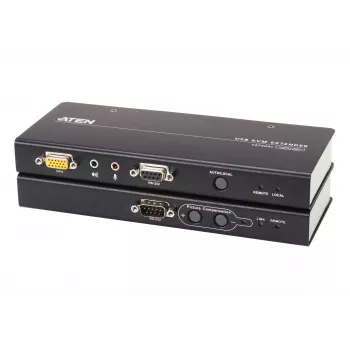 ATEN USB VGA KVM -jatko äänellä ja RS-232:lla (200 m), lähetin & vastaanotin, johdollinen, 200 m, Cat5, 1920 x 1200 pikseliä, painikkeet