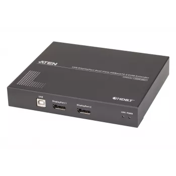 ATEN USB DisplayPort Dual View HDBaseT™ 2.0 KVM-jatko (4K@100m yksittäisnäkymälle)