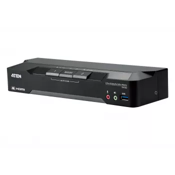 ATEN 2-porttinen 4K DisplayPort Dual-Display-Mini-Matrix-Boundless-KVM-kytkin