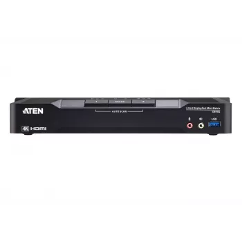 ATEN 2-porttinen 4K DisplayPort Dual-Display-Mini-Matrix-Boundless-KVM-kytkin