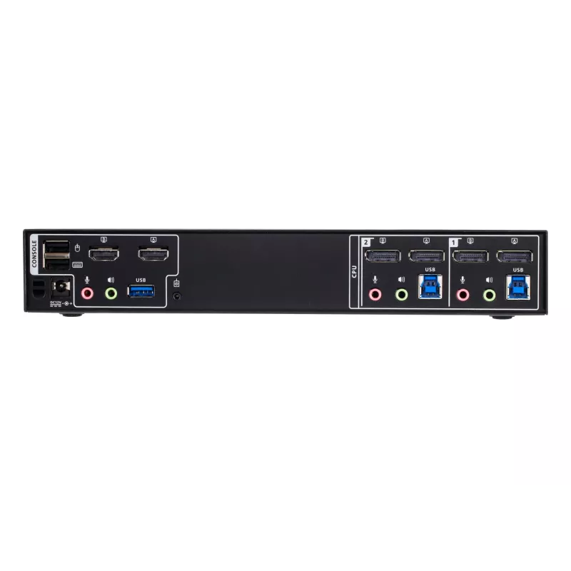 ATEN 2-porttinen 4K DisplayPort Dual-Display-Mini-Matrix-Boundless-KVM-kytkin