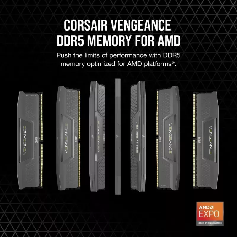 Corsair Vengeance 48 Gt (2x24 Gt) DDR5-6000 CL30 -muistisarja, harmaa